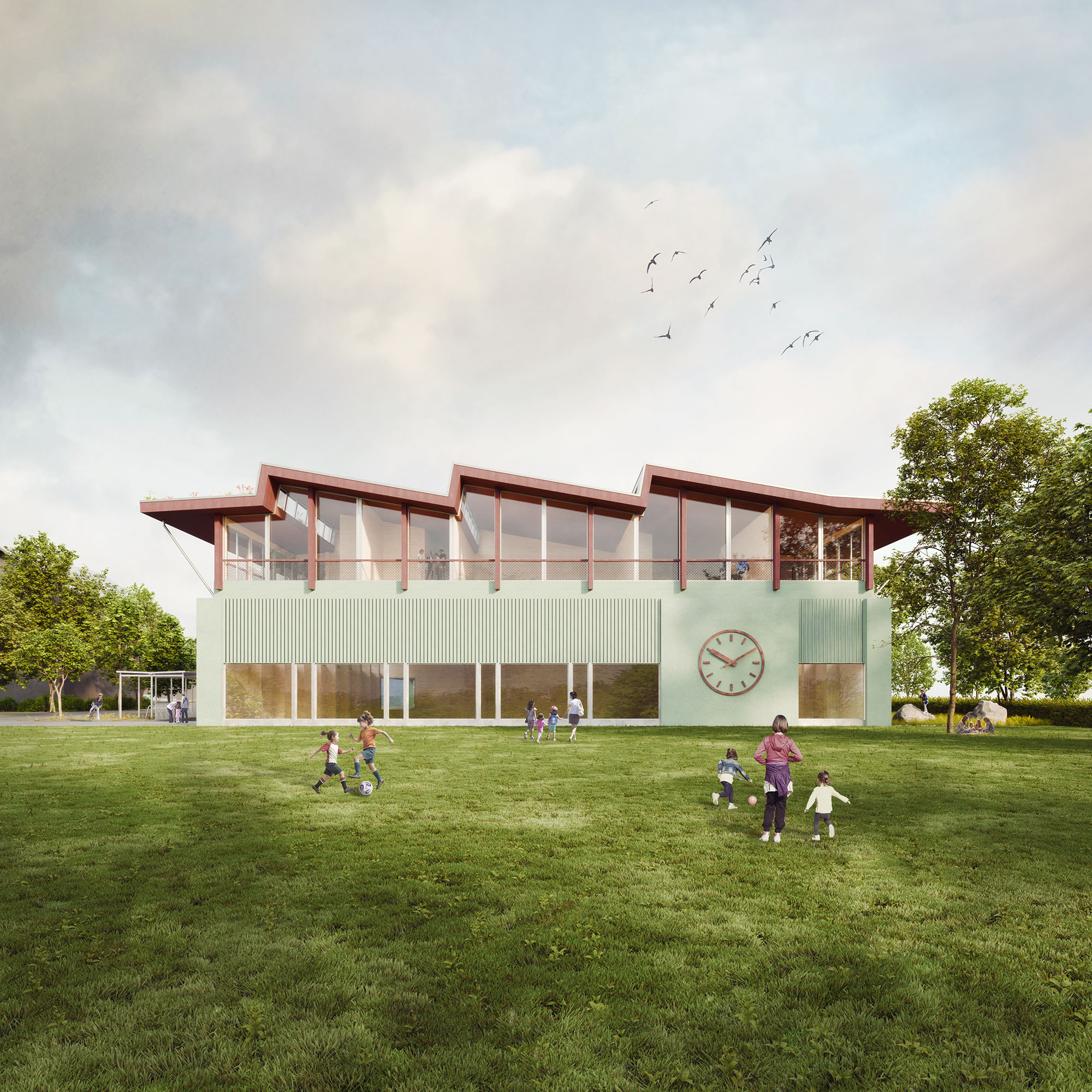 Huber Waser Mühlebach GmbH - Wettbewerb Erweiterung Schulanlage Hagendorn - Cham - 2025